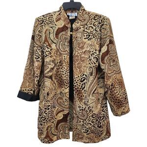 Vintage BFA Classics animal print paisley Asian inspired style jacket Size 14